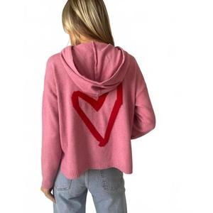 NEW SIX/FIFTY rose heartfelt hoodie in pink
